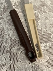 2 Vintage Ekco-Like Unbranded Nylon Slotted Spoons Serving Cooking 11.5” Brown