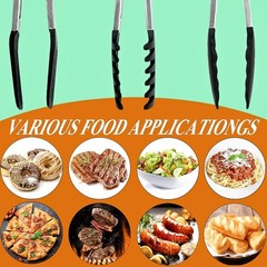 3 Packs Non Stick Kitchen Tongs with Silicone Tip for Cooking BBQ Baking 9″