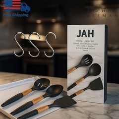 6 Pcs Kitchen Utensils Non Stick Silicone Cooking Set Dishwasher Safe BPA Free