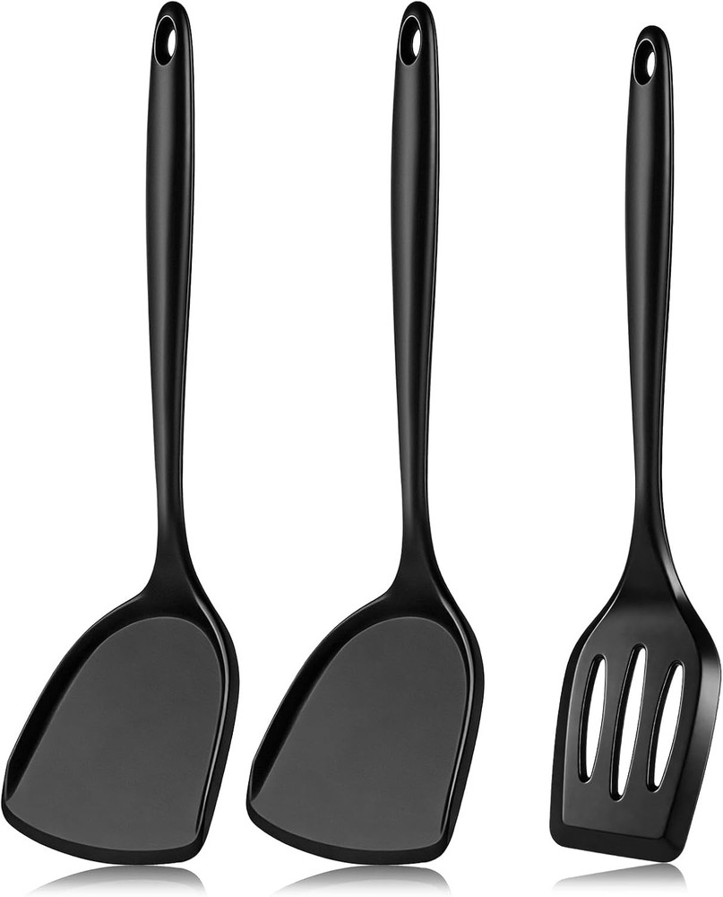 3 Pieces Spatula, Pacifier-Grade Silicone Spatulas Set Heat Resistant 600℉ for