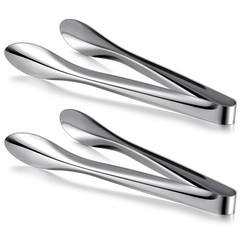 Polished Stainless Steel Serving Tongs 12 Inch Heavy Duty BBQ 2 PCS