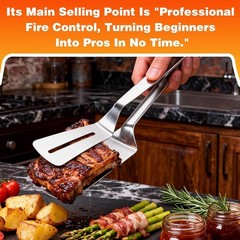 Stainless Steel Steak Clamp Food Clip Tongs Bread Meat BBQ Kitchen Cooking Tool