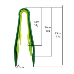 3pcs Plastic Kitchen Tongs Set Non-Slip BBQ Cooking Clips Kitchen Accessories