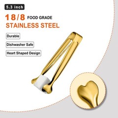 SERVING TONGS 12PACKS STAINLESS STEEL SUGAR TONGS 5.3INCH SMALL TONG KITCHEN APP