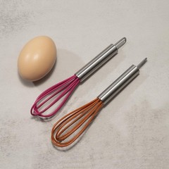 Mini Whisks 6 inch 2Pcs Stainless Whisk+silica gel, Hand Egg Mixer for Flour …