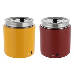 2* Commercial Soup Warmer Pot Electric Soup Kettle with Hinged Lid Food Warmer