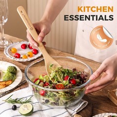Wooden Spoons for Cooking Bamboo Utensils Set 6 Pieces – Essential Tools Wood…