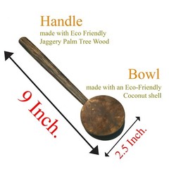 5 Coconut Shell Spoons kitchen tools handmade Eco friendly natural product Table