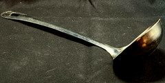 Silver – Metal Soup Ladle – Approx. 11 Inches Long – No Makers Marks