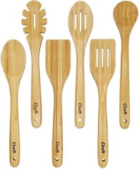 Heavy Duty Bamboo Utensil Set for Cooking, Premium Slotted Spoons for Kitchen
