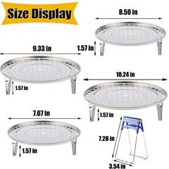 Round Stainless Steel Steamer Rack 7.6″ 8.5″ 9.33″ 10.23″ Inch Diameter Steam…