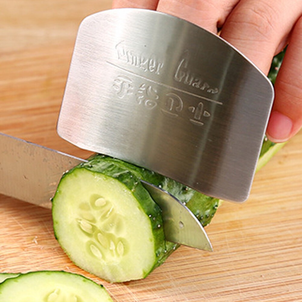 Kitchen Finger Hand Protector Guard Stainless Steel Chop Slice Shield Cook Tool