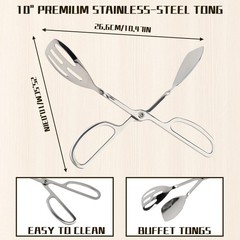 10-Inch Salad Tongs for Serving, Scissor Style Kitchen Tongs for Cooking for …