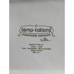 TEMP-TATIONS by Tara Trellis 1.0qt Cassarole Dish with lid, trivet, and Rack