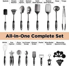 25-Piece Stainless Steel Kitchen Utensil Set | Non-Stick Cooking Gadgets and …