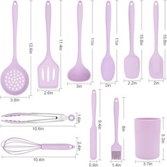 Kitchen Cooking Nonstick Silicone Utensils Set 11 pcs – Purple | Spatula Set …