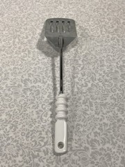 Vtg 1970s Prestige Steel Cooking Spatula Frying Pan Slotted Egg Flipper White