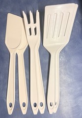 Hutzler 6 pcs set 2 Spatula 2 Scraper, 2 Fork Nylon Plastic Reinforced