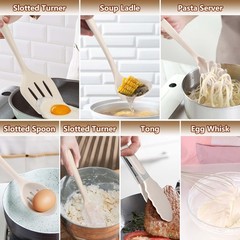 14 Pcs Silicone Cooking Utensils Set with Holder, Heat Resistant, Non-Stick, Dis