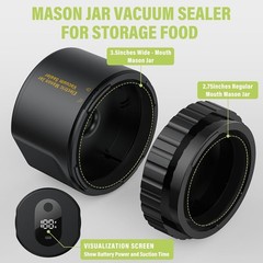 Electric Vacuum Sealer for Mason Jar – Vacuum Sealing Machine Kit with 10 Lids