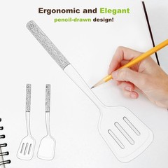 Pack of 2 Silicone Spatula Set with Elegant Wooden Handle, Heat Resistant Solid