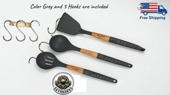 6 Pcs Non Stick Silicone Cooking Kitchen Utensils Dishwasher Safe BPA Free