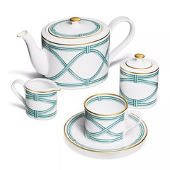 RARE NWT 100% Authentic Tiffany Blue Link:Teapot in Bone China Luxury Designer