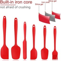 6Pcs Kitchen Spatula Silicone Utensils Kit,Heat Resistant Rubber for Baking Cook