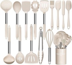 Elegant 15-Piece Kitchen Tool Set – Dishwasher Safe Stainless Steel & Silicone