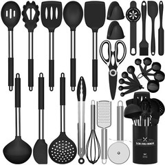 SILICONE COOKING UTENSILS SET 446F HEAT RESISTANT KITCHEN UTENSILS 30PCS NONSTIC