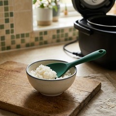 Dark Green Non-Stick Silicone Serving Scoop Heat Resistant Kitchen Rice Spoon