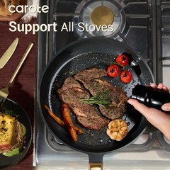 CAROTE Ceramic Cookware Set Nonstick, 16pcs Pots and 16 Piece, Charcoal Black