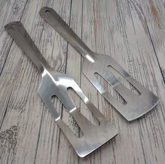 Slotted Servespoon Small Spatula Server Short Metal Turner Unbranded Lot of 2