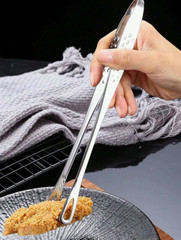 1 pc Stainless Steel BBQ Tongs – Long Handle, Non-Slip Grip for Cooking,Grilling
