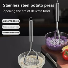 Potato Masher Hangable Stainless Steel Ricer & Vegetable Crusher Kitchen Gadget