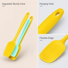 LeviLevo 6-Piece Silicone Spatula Set Heat Resistant Dishwasher Safe
