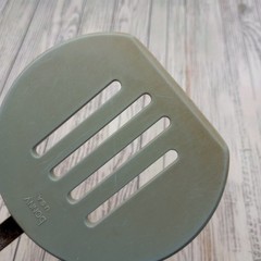 Vtg Bonny Nylon Slotted Wide Round Spatula Pancake Turner Blue White FLAWS READ