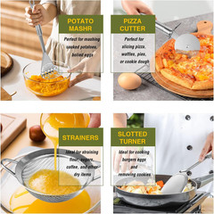 Stainless Steel Kitchen Utensil Set 28 Pcs Nonstick Cooking Tools with Silicone