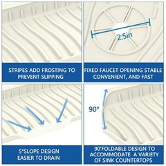 30 Inch Sink Splash Guard Silicone Sink Mat for Kitchen Faucet Bathroom