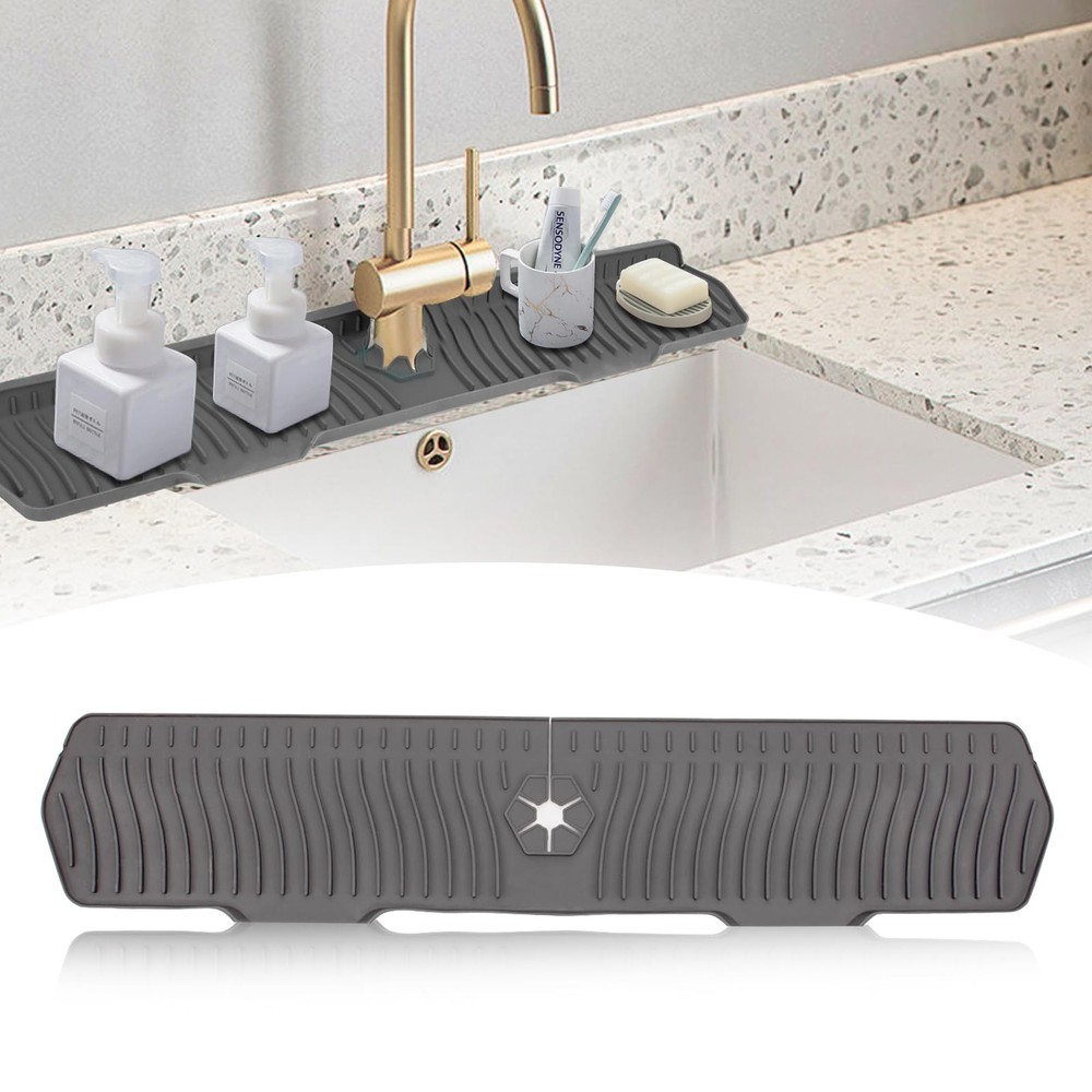 30 Inch Sink Splash Guard Silicone Sink Mat for Kitchen Faucet Bathroom