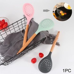 Slotted Spoons Nonstick Skimmer Heat Resistant Frying Strainer Black Unit