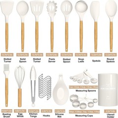 Kitchen Cooking Utensils Set, 33 pcs Non-stick Silicone Cooking Kitchen Utens…