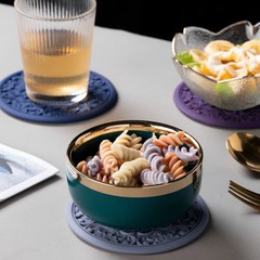 3Pcs Silicone Placemat Set Heat Resistant Bowl Cup Pot Mat Pads Table Decor Mat