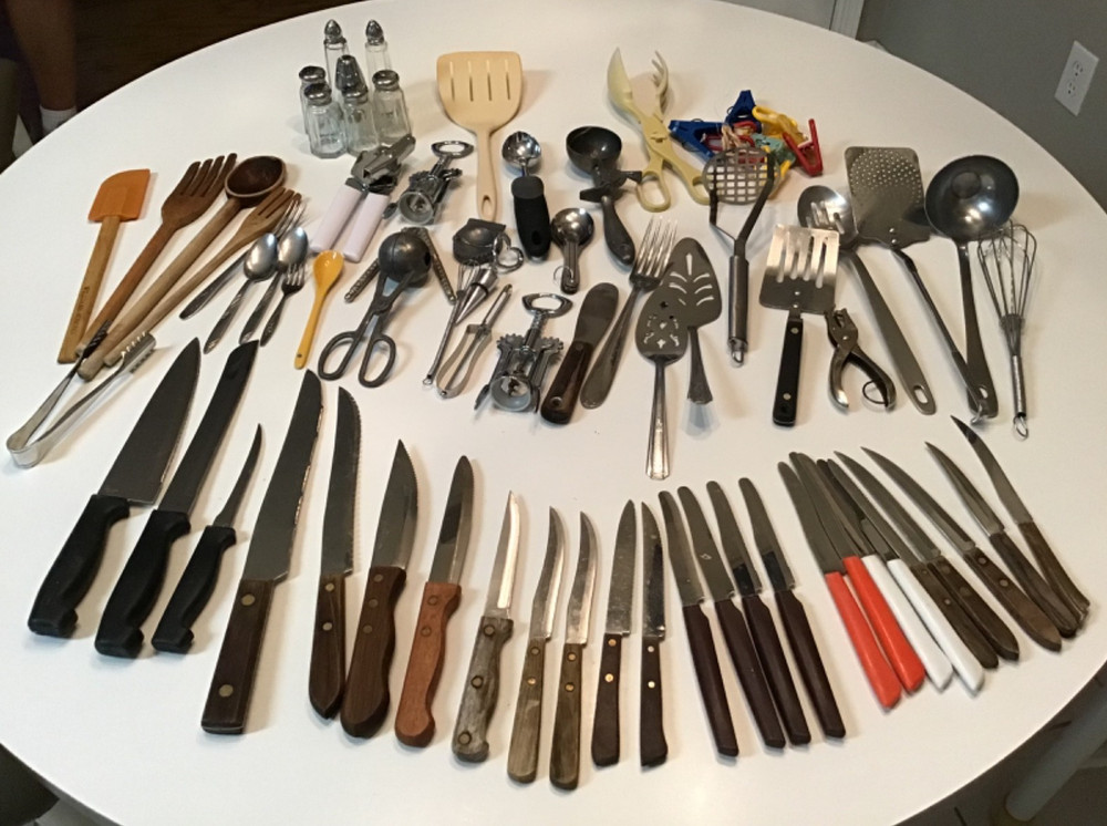 Bundled Lot ~50+ Kitchen Cooking Serving Utensils Tools Gadgets Knives etc.