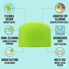 Plastic Dough Scraper Flexible Bowl Scraper Pastry Cutter Bread Baking Tool