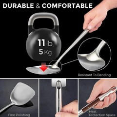 17’’ Wok Spatula and Ladle – Set of 2 Heat-Resistant Wok Tools – Universal Wo…