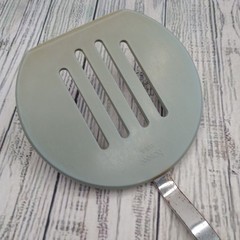 Vtg Bonny Nylon Slotted Wide Round Spatula Pancake Turner Blue White FLAWS READ