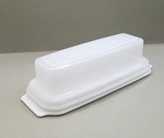 Boris Plastics Butter Dish & Lid White Base Plastic