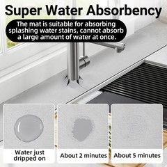 Faucet Mat for Kitchen Sink Protectors, Long Kitchen Sink Splash Guard Behind…