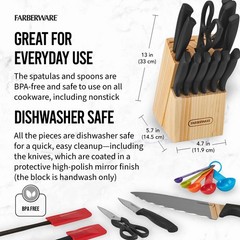23 Piece Stainless Steel Cutlery Utensil Set Black Dishwasher Safe Kitchen Tools
